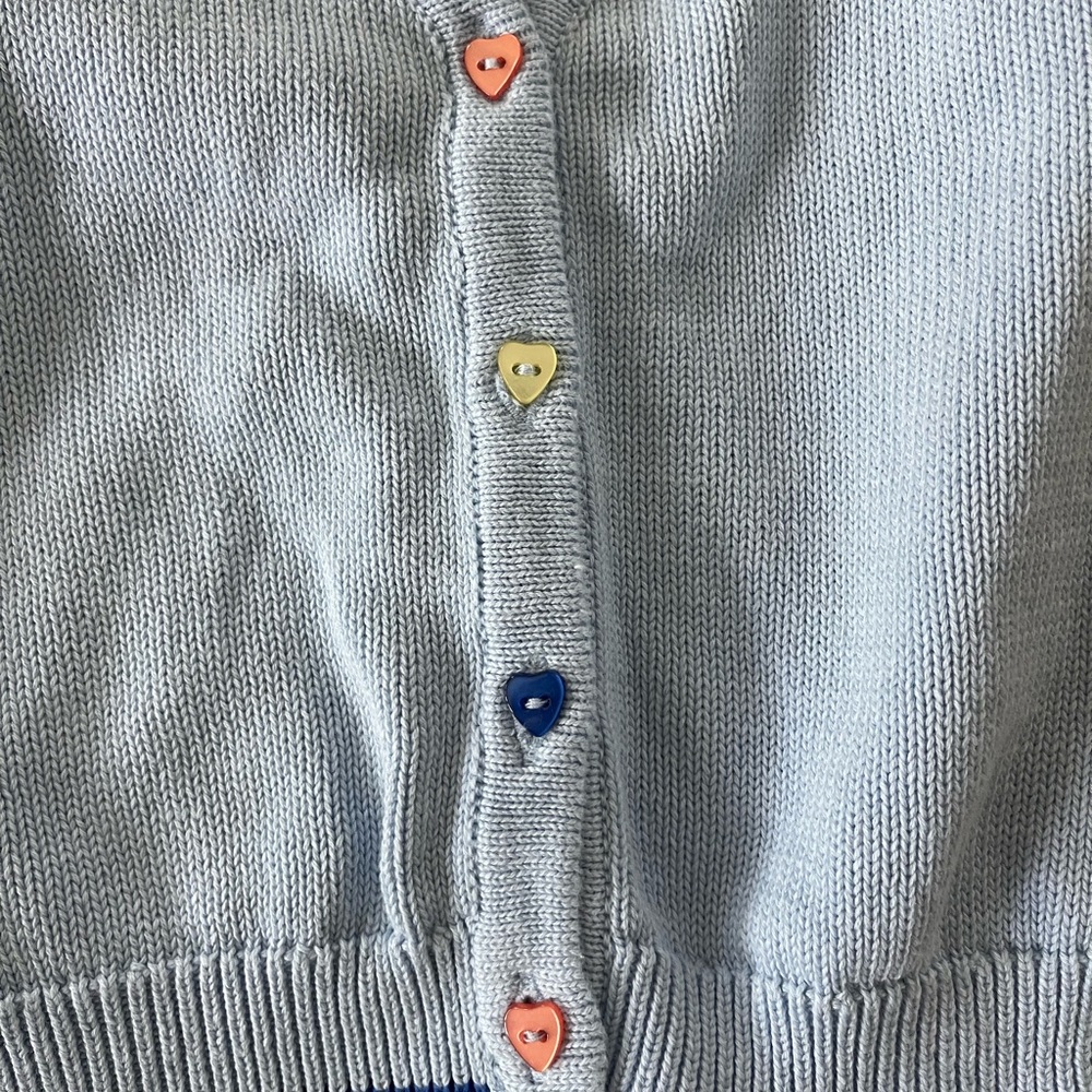 Hill House Mini Baby Cardigan Sweater Heart Buttons 100% Organic Cotton 9-12m - Picture 8 of 9
